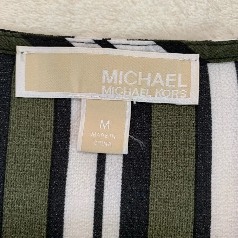 Michael Kors Multicolored Stripes Blouse Size Medium